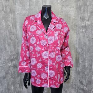 Bedhead Pajamas Womens S Pink Lilac Floral Long Sleeve Button Front‎ Pajama Top